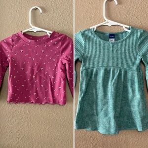 Pink and Teal Long Sleeve Tops 12-18months